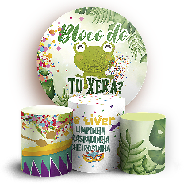Capas Painel Redondo e Trio Cilindro Sublimado - Carnaval