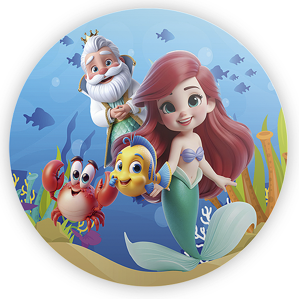 Painel Redondo - Princesa Ariel - Sublimado 3D