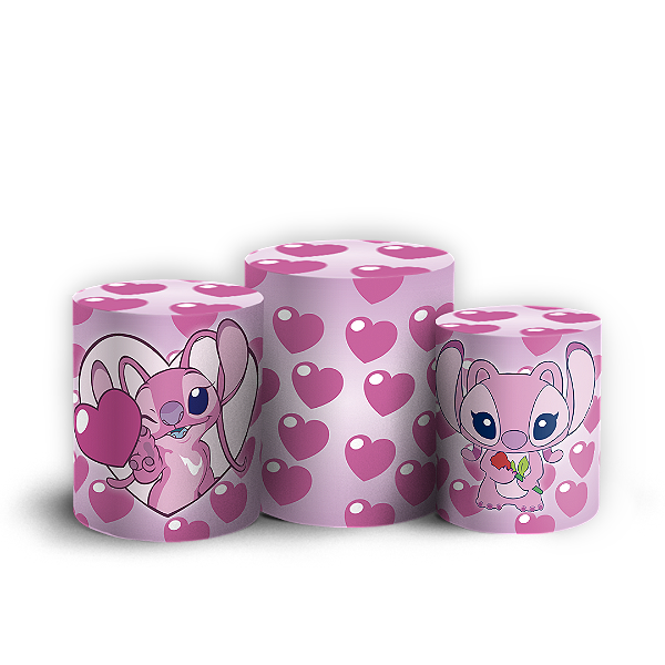 Capas Trio Cilindro Sublimado Vest Facil - Lilo Stitch Angel