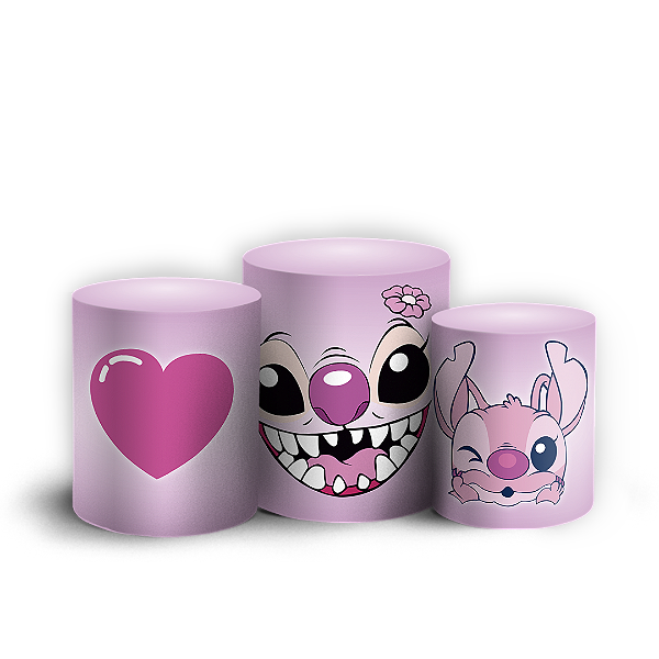 Capas Trio Cilindro Sublimado Vest Facil - Lilo Stitch Angel