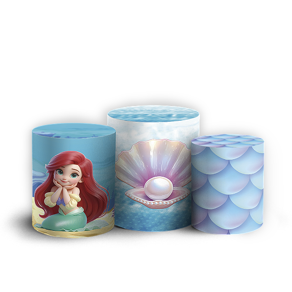 Capas Trio Cilindro Sublimado Vest Facil - Princesa Ariel