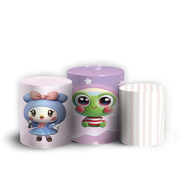 Capas Trio Cilindro Sublimado Vest Facil - Hello Kitty
