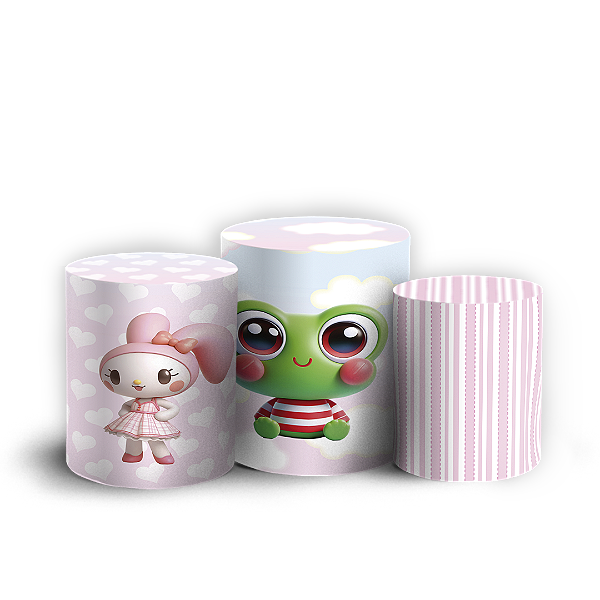 Capas Trio Cilindro Sublimado Vest Facil - Hello Kitty