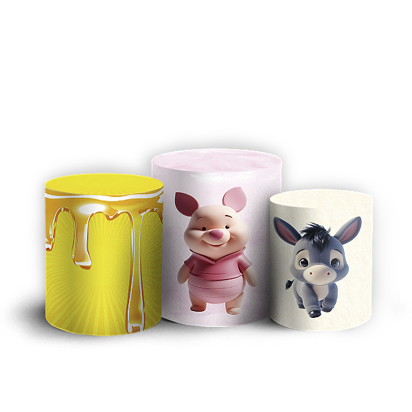 Capas Trio Cilindro Sublimado Vest Facil - Ursinho Pooh