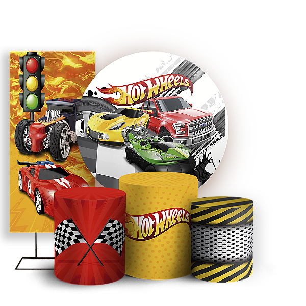 KIT Redondo Trio e Faixa - Hot Wheels - Sublimado 3D