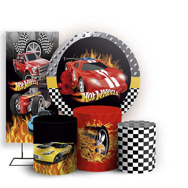 KIT Redondo Trio e Faixa - Hot Wheels - Sublimado 3D