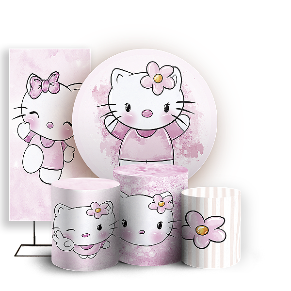KIT Redondo Trio e Faixa - Hello Kitty - Sublimado 3D