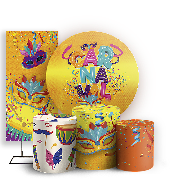KIT Redondo Trio e Faixa - Carnaval - Sublimado 3D