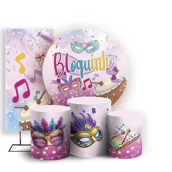 KIT Redondo Trio e Faixa - Carnaval - Sublimado 3D