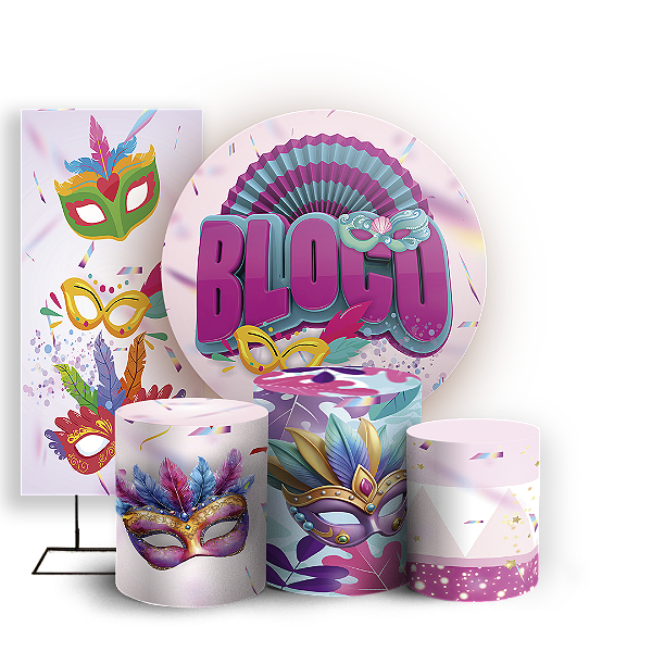 KIT Redondo Trio e Faixa - Carnaval - Sublimado 3D