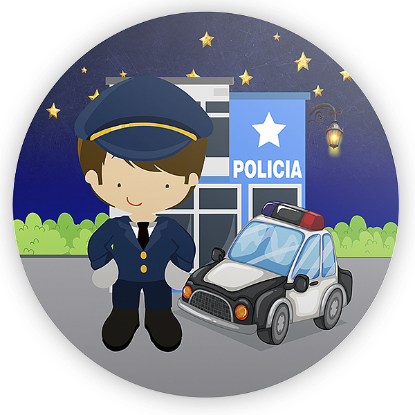 Painel Redondo - Policia Baby - Sublimado 3D