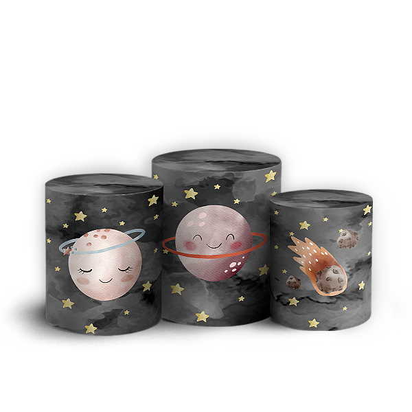 Capas Trio Cilindro Sublimado Vest Facil - Astronauta
