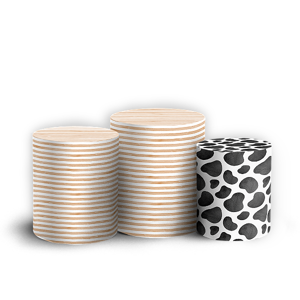 Capas Trio Cilindro Sublimado Vest Facil - Fazendinha