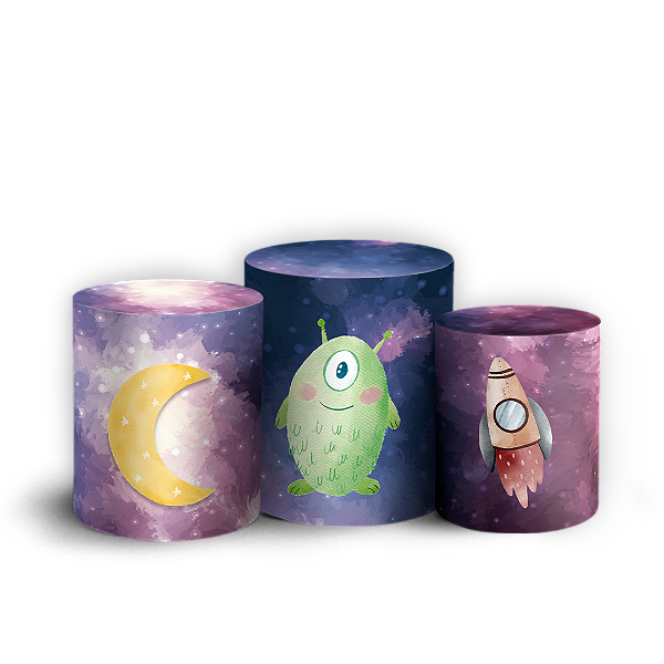 Capas Trio Cilindro Sublimado Vest Facil - Astronauta