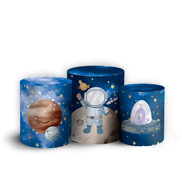 Capas Trio Cilindro Sublimado Vest Facil - Astronauta