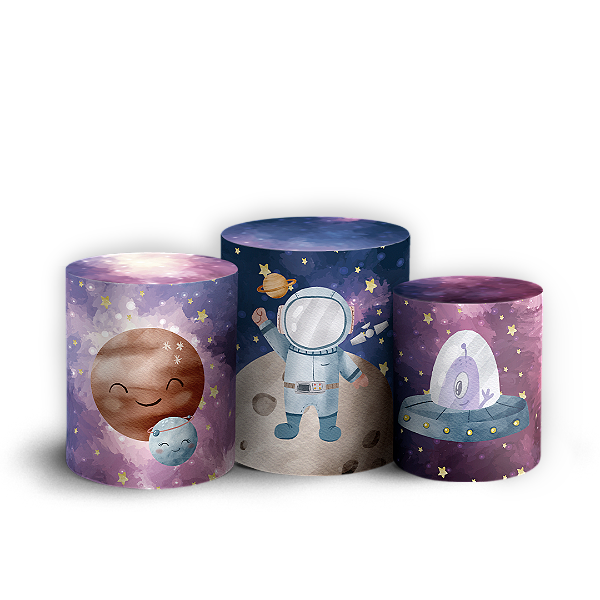 Capas Trio Cilindro Sublimado Vest Facil - Astronauta