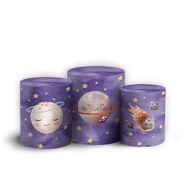 Capas Trio Cilindro Sublimado Vest Facil - Astronauta