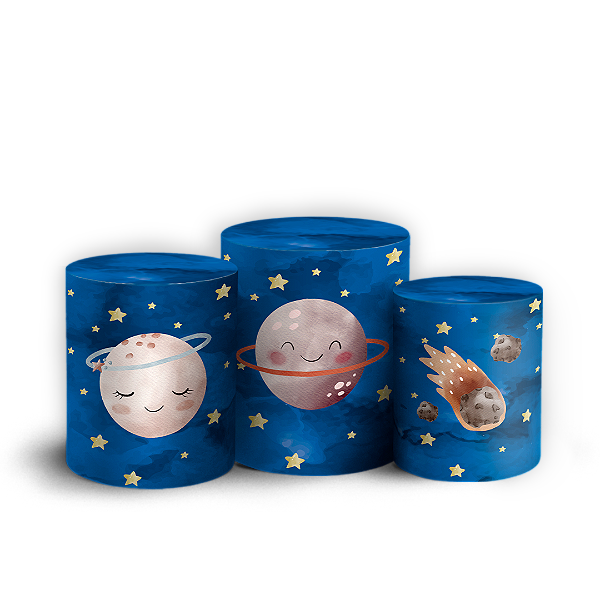 Capas Trio Cilindro Sublimado Vest Facil - Astronauta