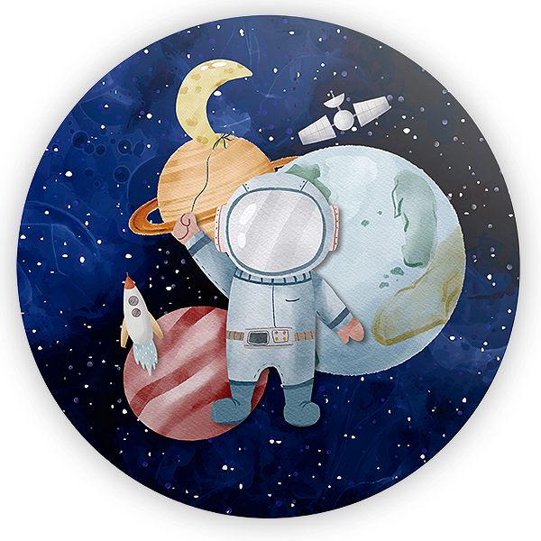 Painel Redondo - Astronauta - Sublimado 3D