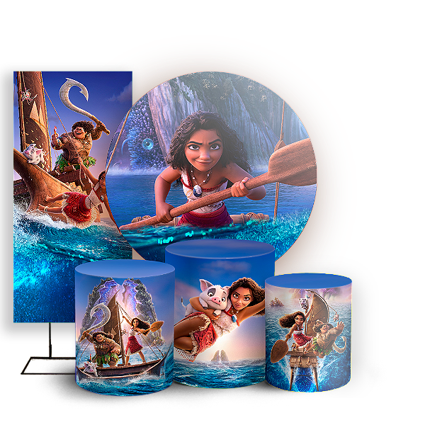 KIT Redondo Trio e Faixa - Moana - Sublimado 3D