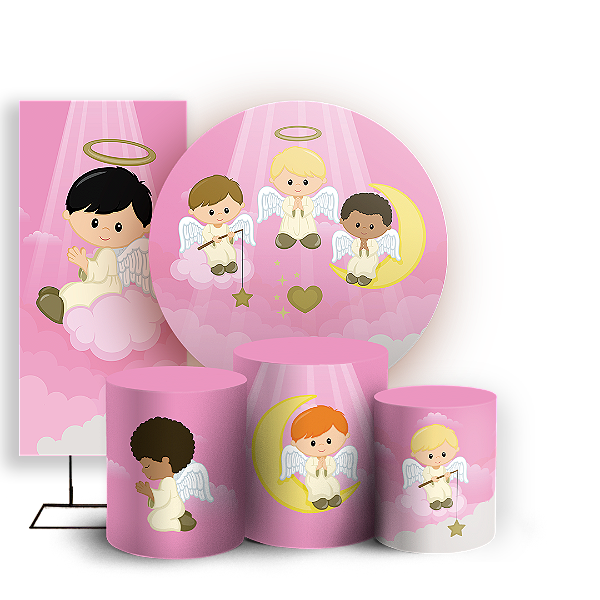 KIT Redondo Trio e Faixa - Batizado - Sublimado 3D