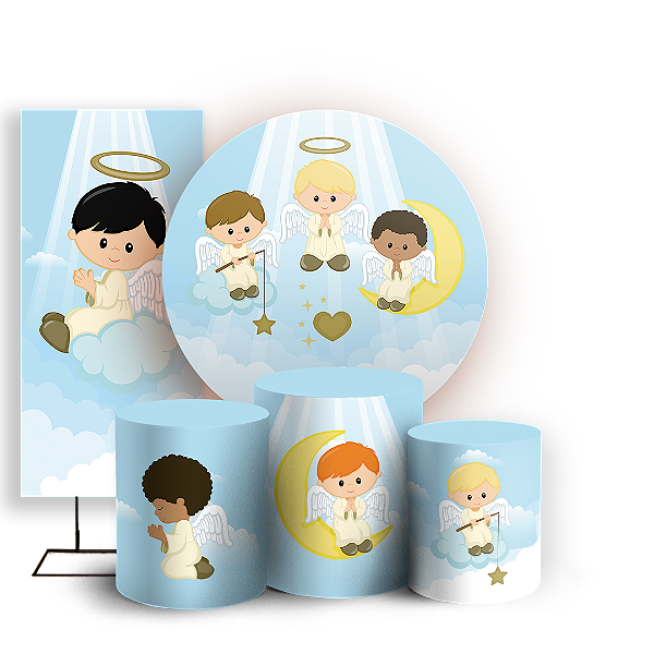 KIT Redondo Trio e Faixa - Batizado - Sublimado 3D