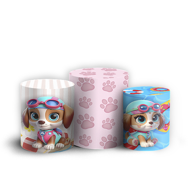 Capas Trio Cilindro Sublimado Vest Facil - Patrulha Canina