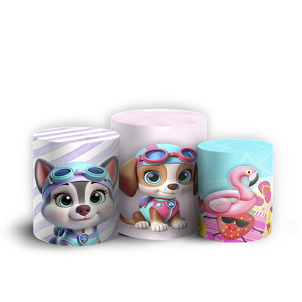 Capas Trio Cilindro Sublimado Vest Facil - Patrulha Canina