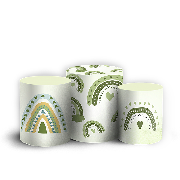 Capas Trio Cilindro Sublimado Vest Facil - Arco Iris Boho