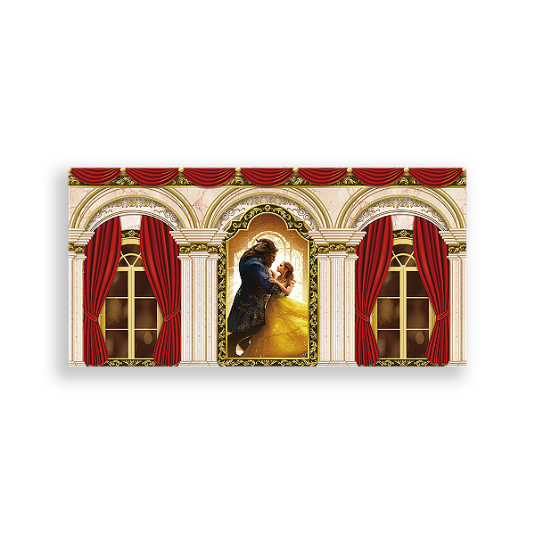 Capa Painel Retangular Sublimado - Princesa Bela e a Fera