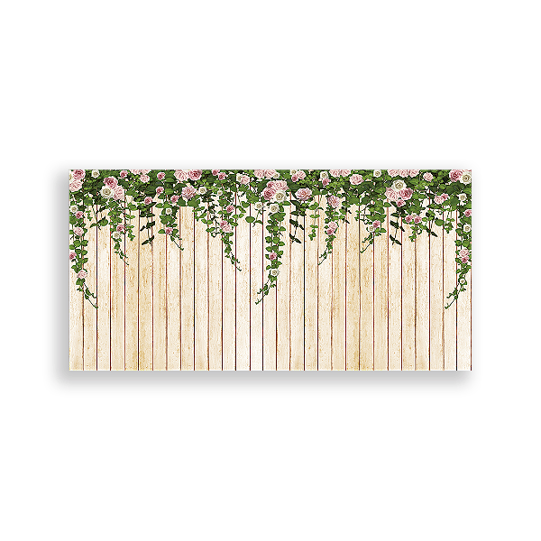 Painel Retangular - Madeira Floral - Sublimado 3D