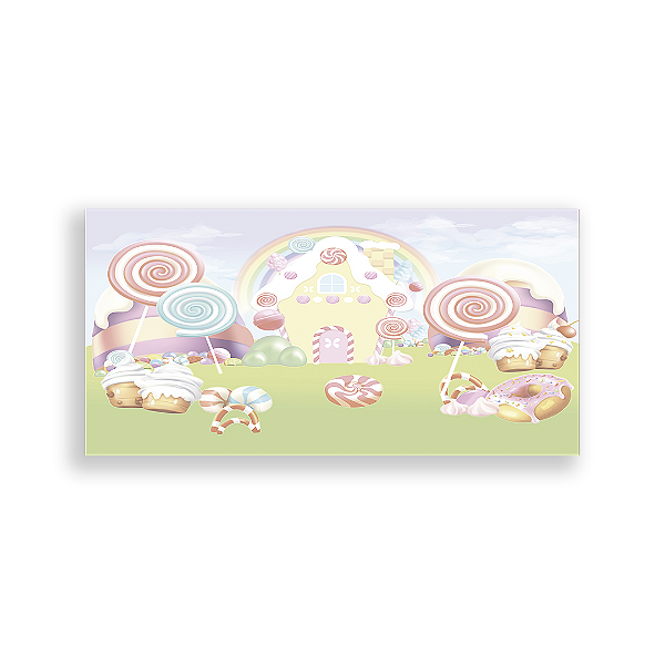 Painel Retangular - Doces - Sublimado 3D
