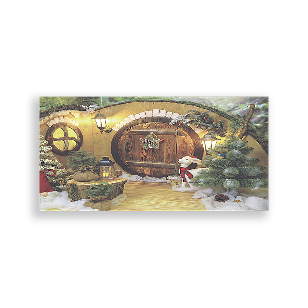 Capa Painel Retangular Sublimado - Fundo Natal
