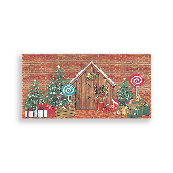 Capa Painel Retangular Sublimado - Fundo Natal