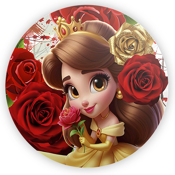 Painel Redondo - Princesa Bela - Sublimado 3D