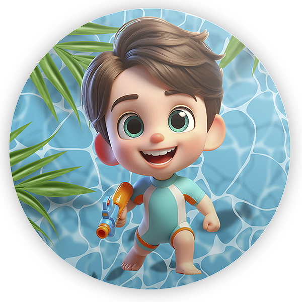 Painel Redondo - Pool Party - Sublimado 3D