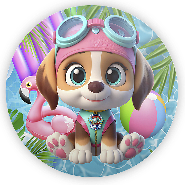 Painel Redondo - Patrulha Canina - Sublimado 3D