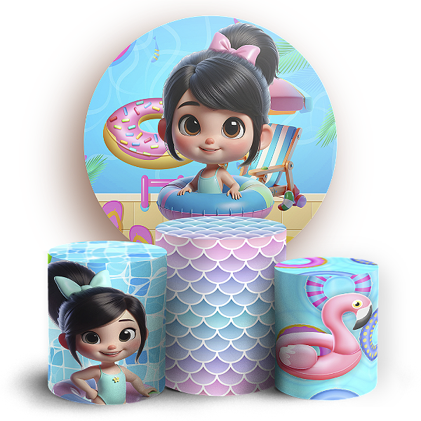 KIT Redondo e Trio - Pool Party - Sublimado 3D