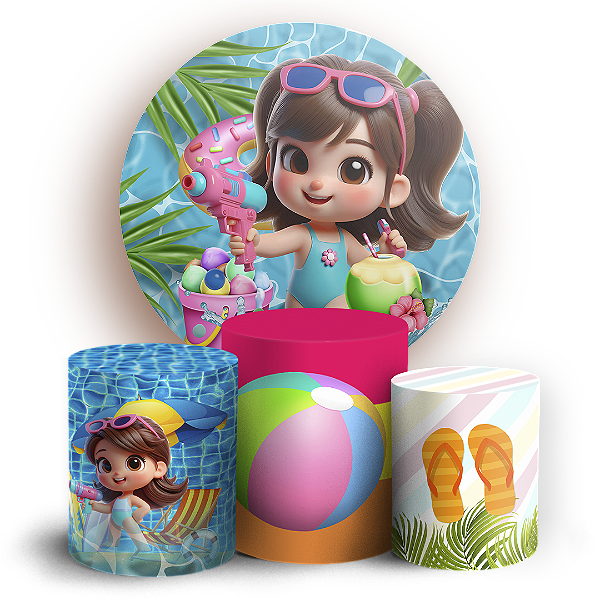 KIT Redondo e Trio - Pool Party - Sublimado 3D