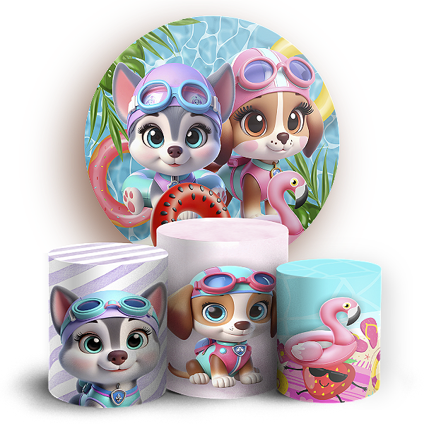 KIT Redondo e Trio - Patrulha Canina - Sublimado 3D