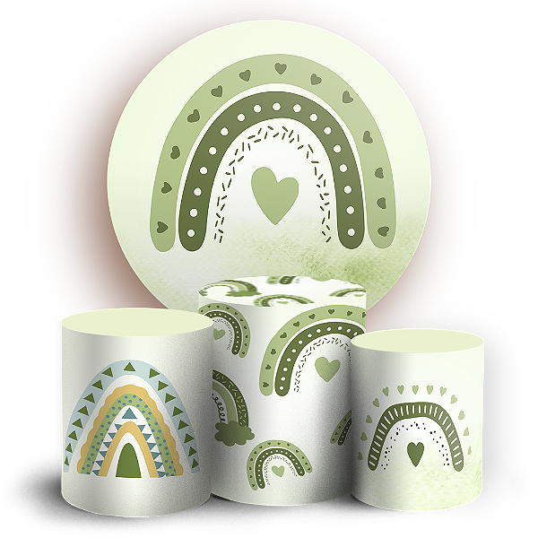 KIT Redondo e Trio - Arco Iris Boho - Sublimado 3D