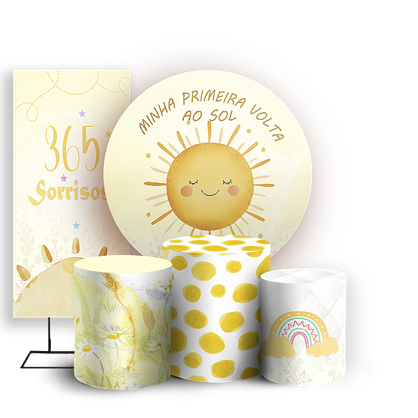 KIT Redondo Trio e Faixa - Solzinho - Sublimado 3D