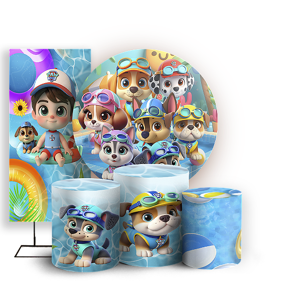 KIT Redondo Trio e Faixa - Patrulha Canina - Sublimado 3D
