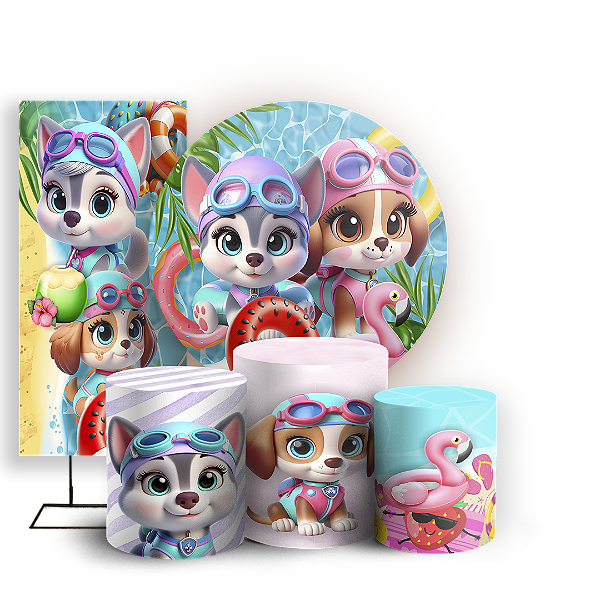 KIT Redondo Trio e Faixa - Patrulha Canina - Sublimado 3D