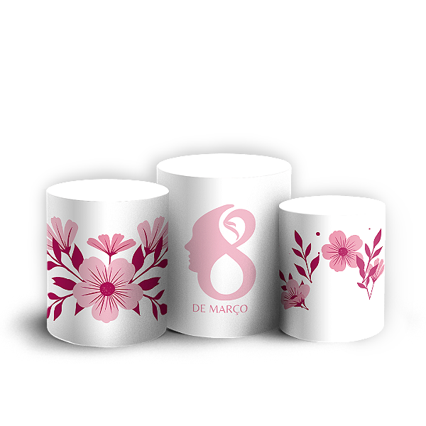 Capas Trio Cilindro Sublimado Vest Facil - Dia da Mulher