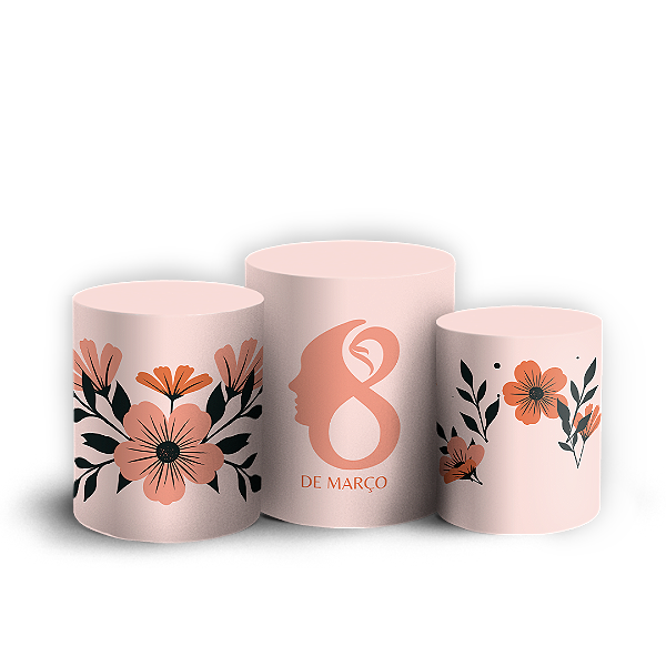 Capas Trio Cilindro Sublimado Vest Facil - Dia da Mulher