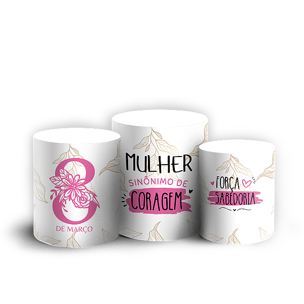 Capas Trio Cilindro Sublimado Vest Facil - Dia da Mulher