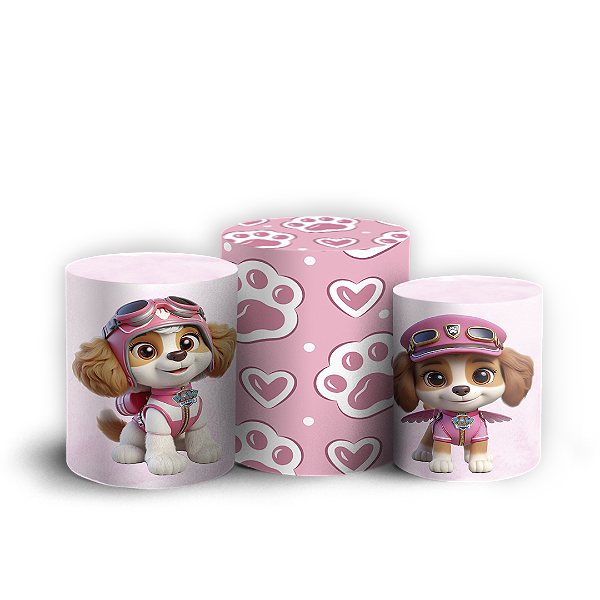 Capas Trio Cilindro Sublimado Vest Facil - Patrulha Canina