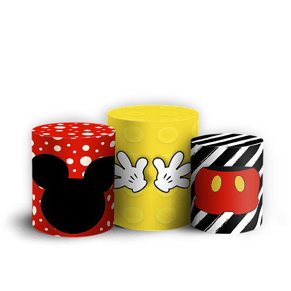 Capas Trio Cilindro Sublimado Vest Facil - Mickey