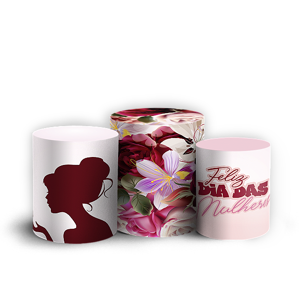 Capas Trio Cilindro Sublimado Vest Facil - Dia Das Mulheres